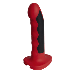 Red and black electrastim komodo dildo