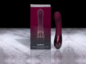 Image of the Hot octopuss Kurve - a dark red/purple g-spot toy with shiny packaging